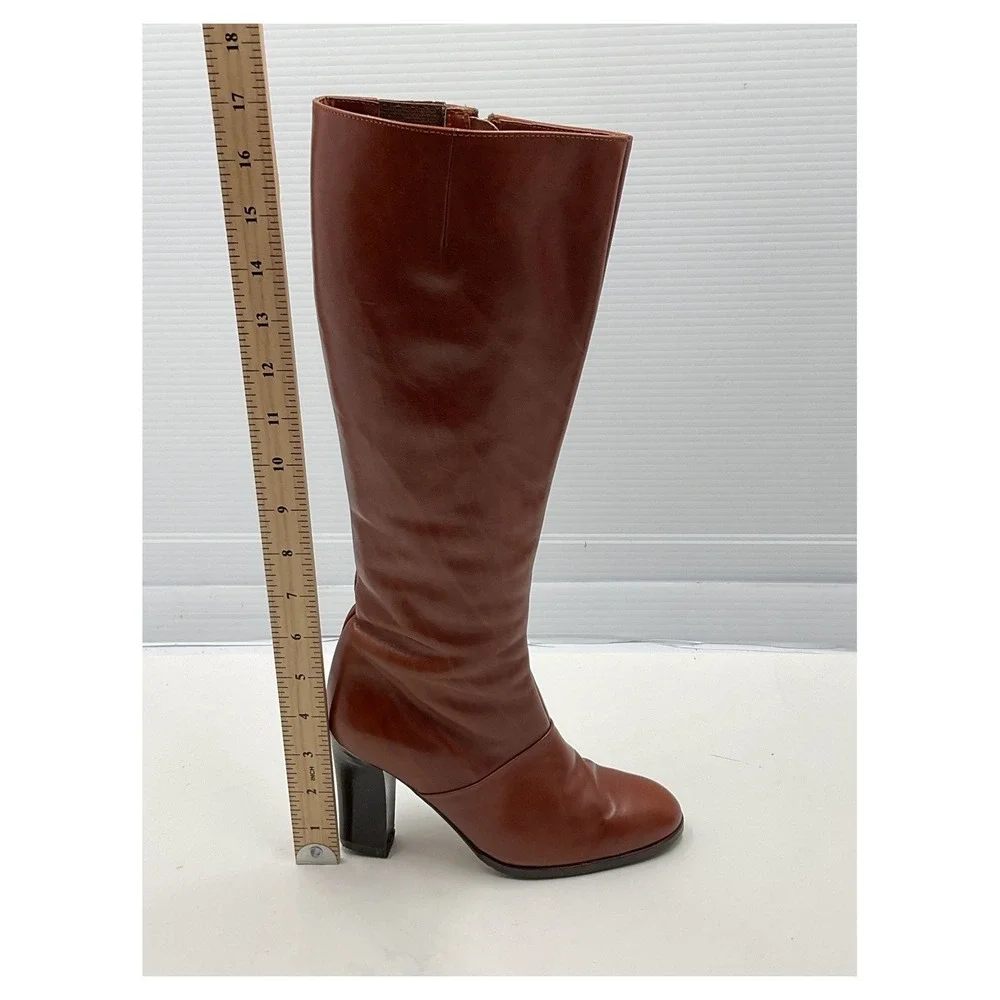 Vintage 1974 Jacobson's Proctor Italian Brown Leather Knee High Boots Size 5‎ M